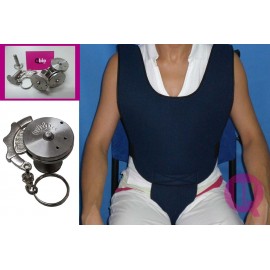 PERINEAL VEST FOR WHEELCHAIR WITH IRONCLIP LOCKING SYSTEM