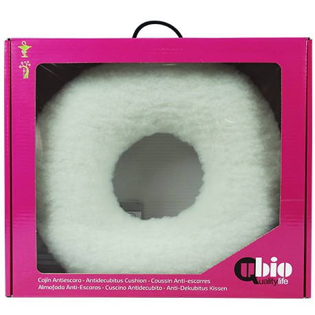 SANITIZED ROUND CUSHION WITH HOLE - WHITE  | Ubiotex®