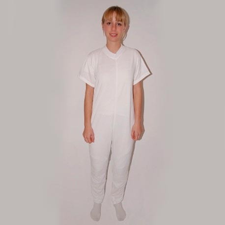 SANITIZED INCONTINENCE PYJAMA LONG PANTS/SHORT SLEEVES WHITE | Ubio...